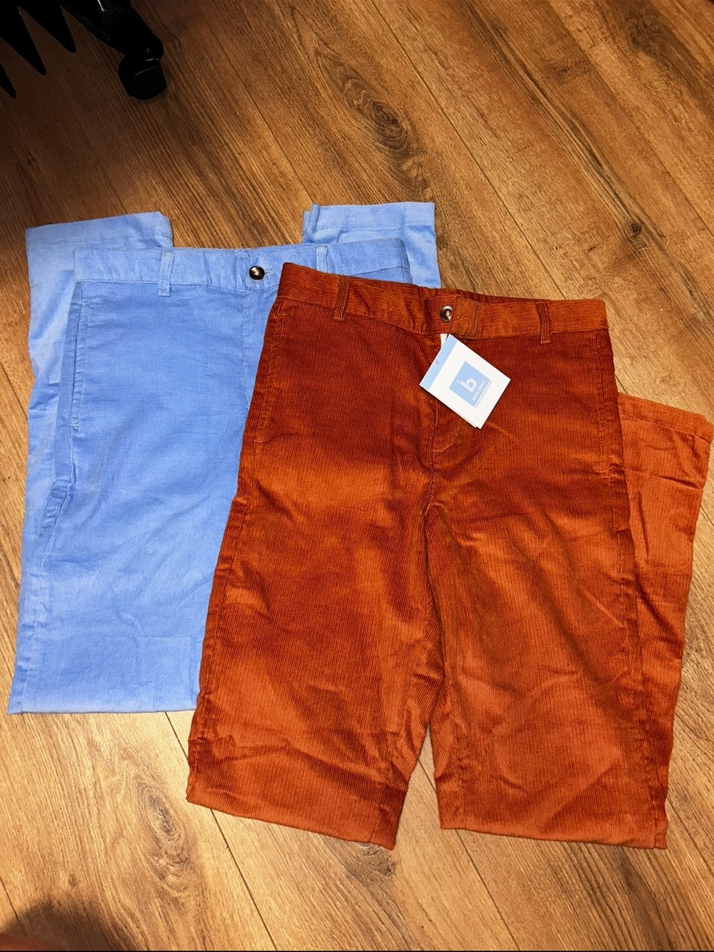 Bella Bliss Boys Corduroy Shorts in Rust and Light Blue Set of 2 size 12